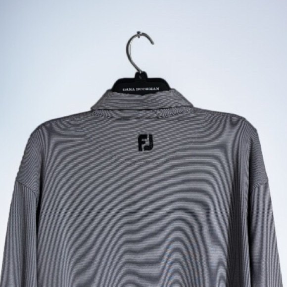 FJ FootJoy XL Long Sleeve Golf Polo Cranberry Highlands | Lightweight Breathable - Picture 5 of 5